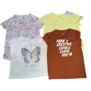 Lot of 4 Girl M 7/8 Top Short Sleeve Casual Everday Variety Brands